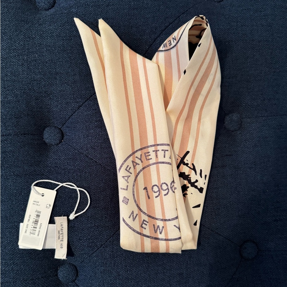 Lafayette 148 New York 100% silk bandeau / skinny scarf